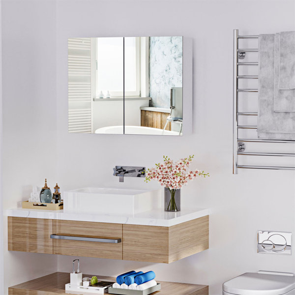 Ebern Designs Double Door Wall Mounted Mirror Wayfair